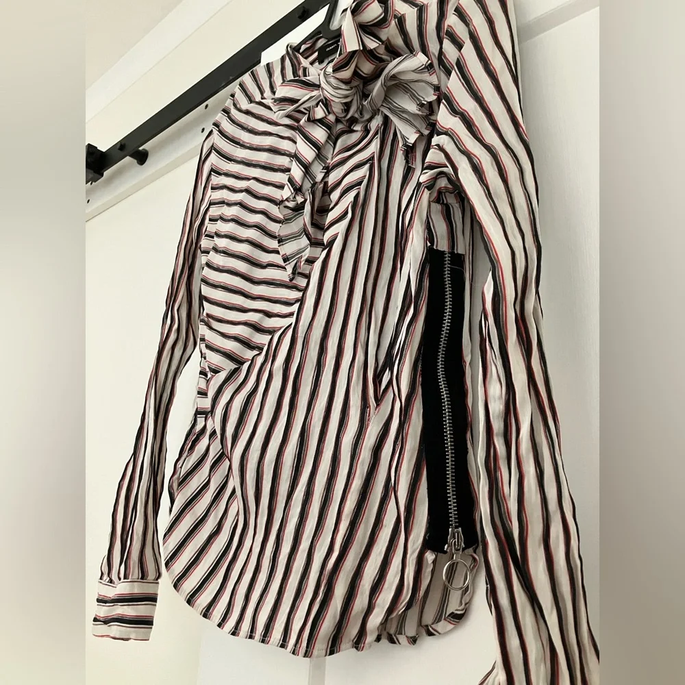 Isabel Marant striped top size 34 with a tie and exposed zipper - Picture 2 of 9